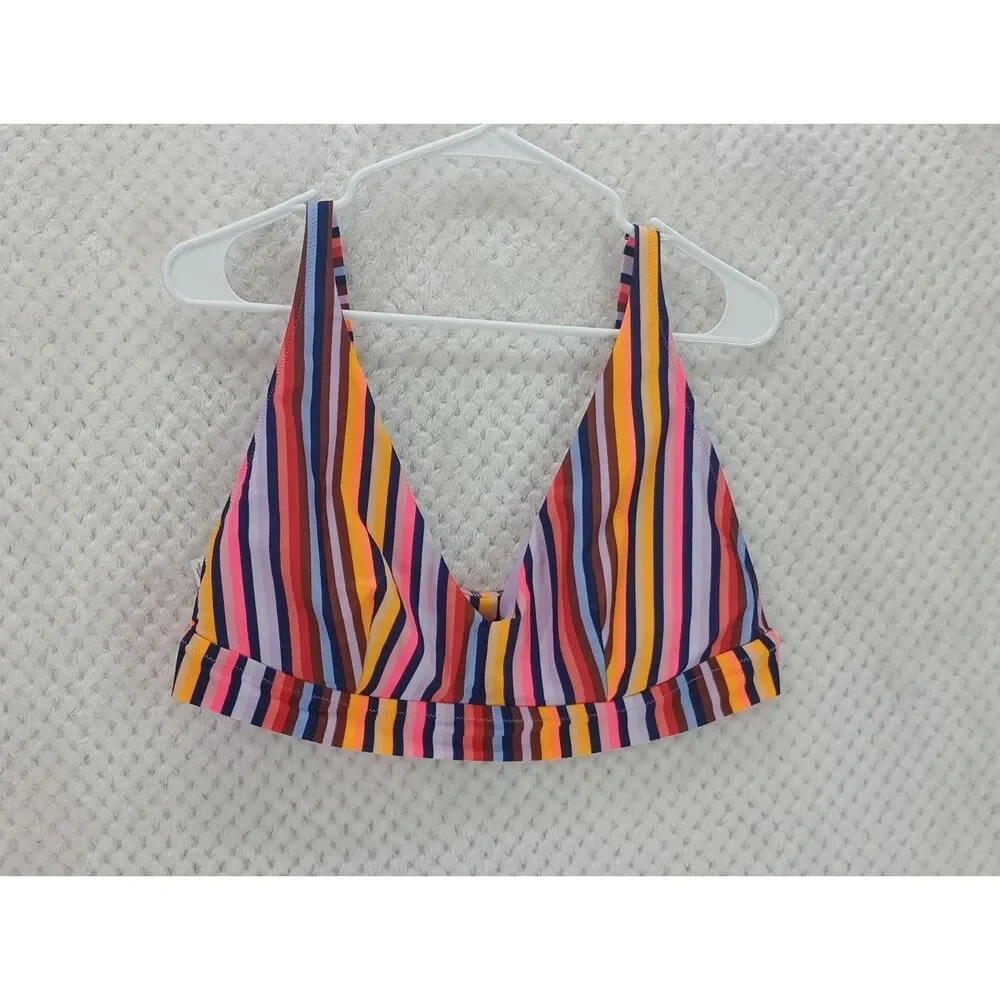 Aerie Women's 2XL Multicolored Striped Triangle Style Swim Bikini Top